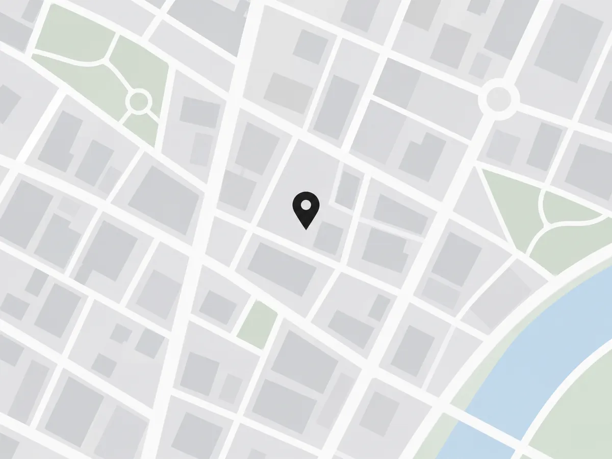 Illustrated street map placeholder, the practice location is to follow
